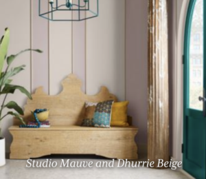 studio mauve and dhurrie beige